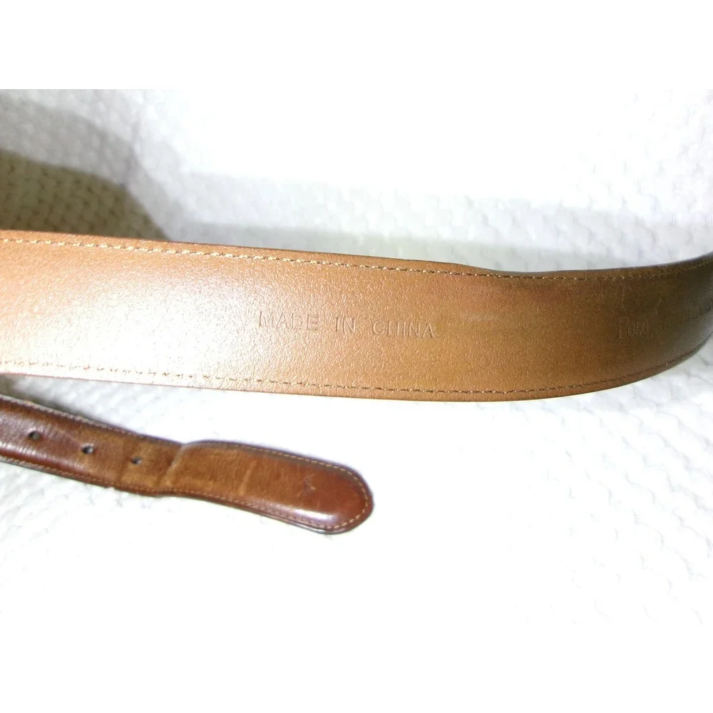 Polo Ralph Lauren Mens Brwn Leather Belt Silver Buckle 405191717-236 Size 40/100